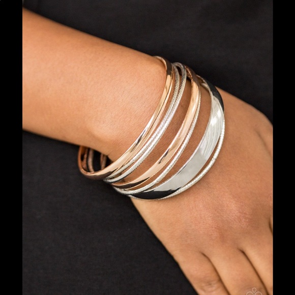 Sahara Shimmer Rose Gold and Silver Bracelet